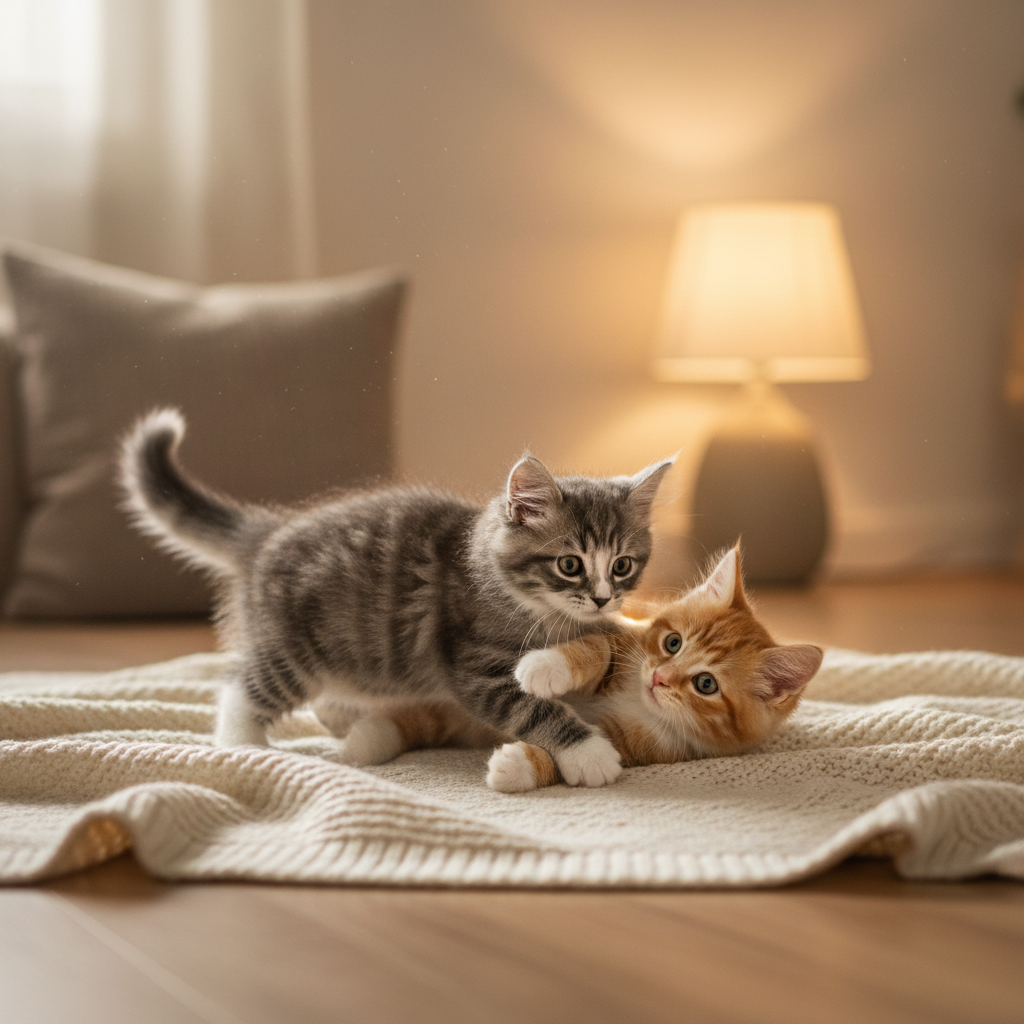 Dos gatitos sanos y juguetones