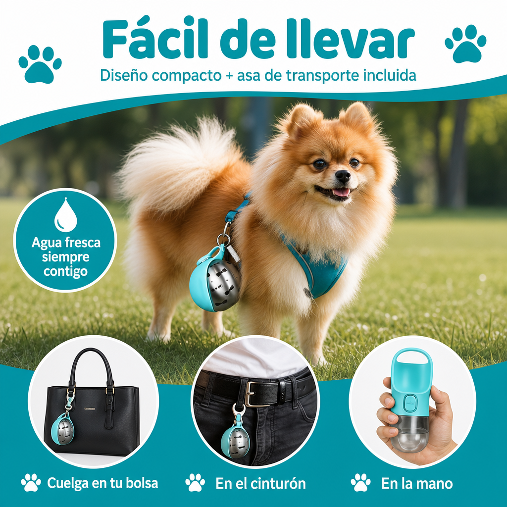 Fácil de llevar: cuelga en bolsa, cinturón o lleva en mano