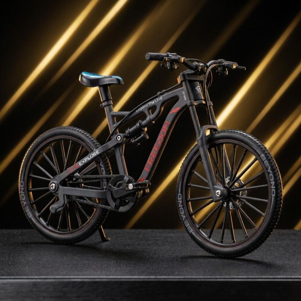 MTB coleccionable FREEDOM gris oscuro 1:10 sobre bandas diagonales La Vuelta