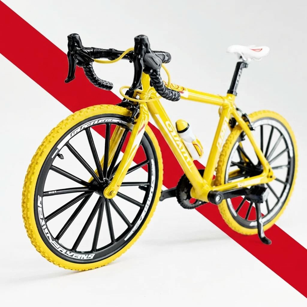 Bici coleccionable amarilla brillante — Puntos Oro