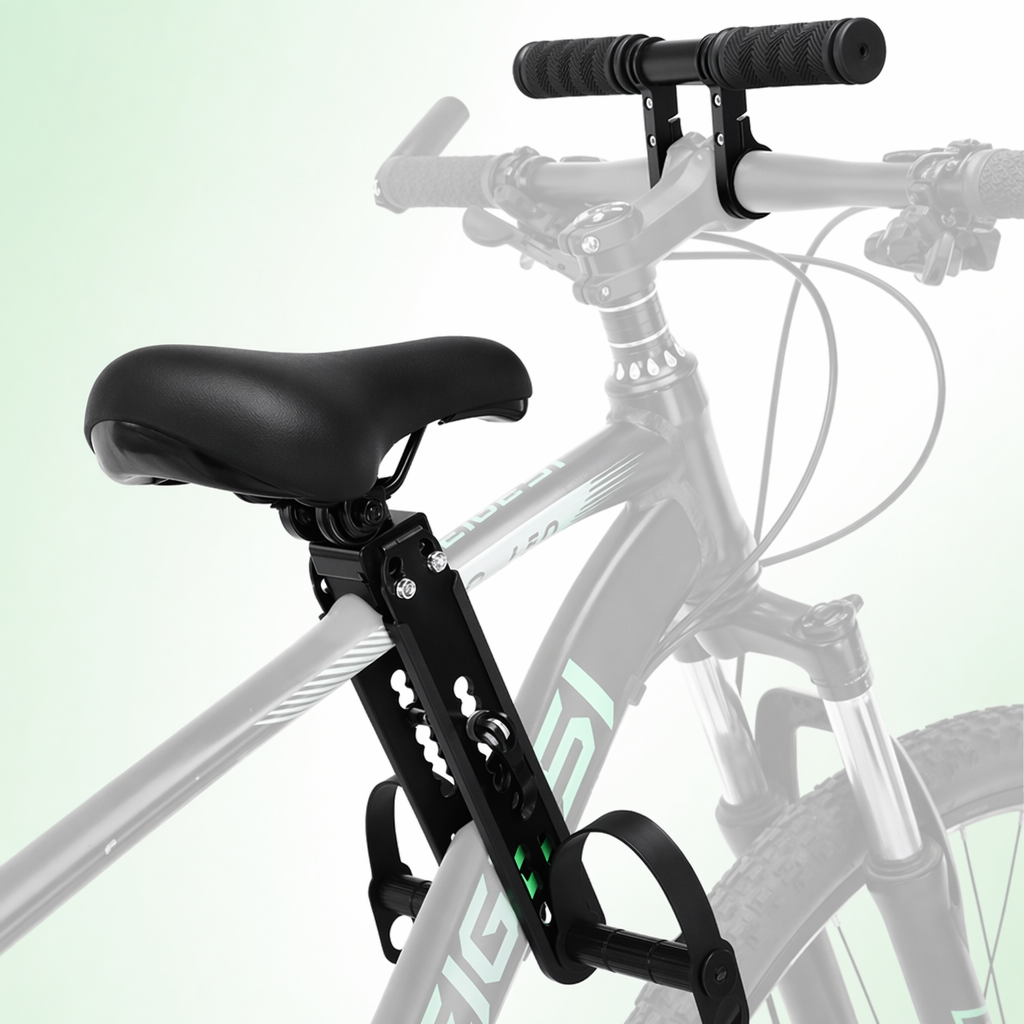 Kit sillín y manubrio para bici de montaña — aluminio negro