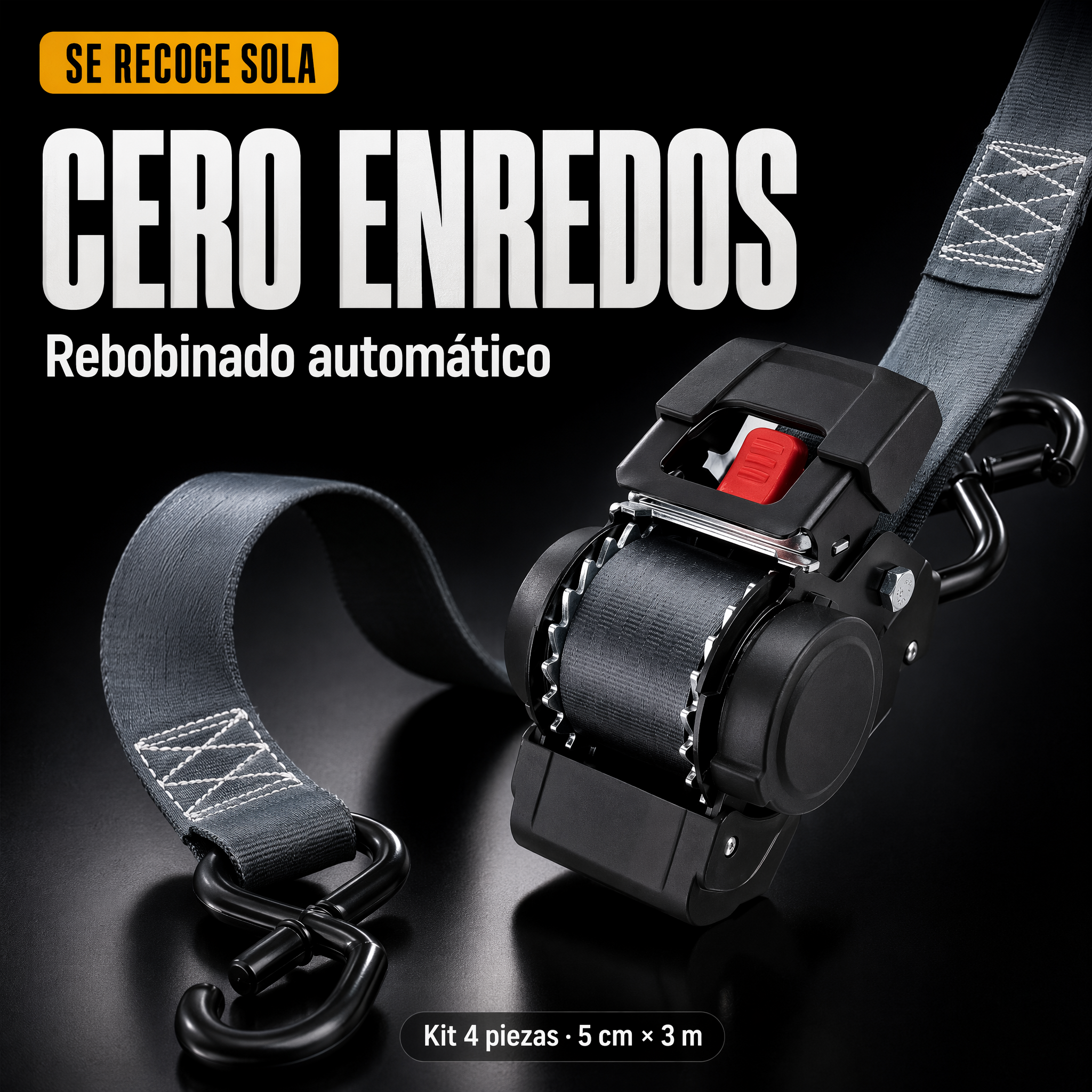 Correa de amarre retráctil - cero enredos